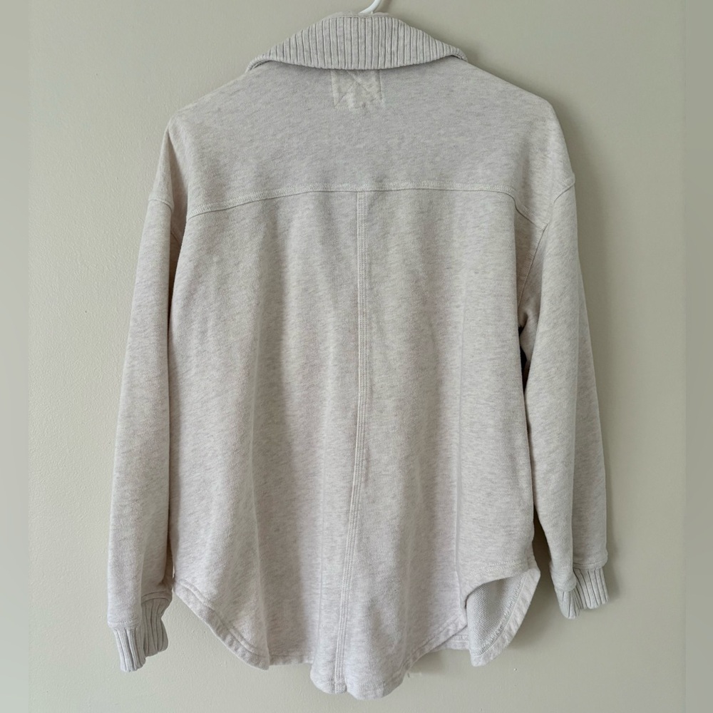 Aerie LumberJane Cream Fleece Oversized Button Down Shirt Size XS - Picture 7 of 8